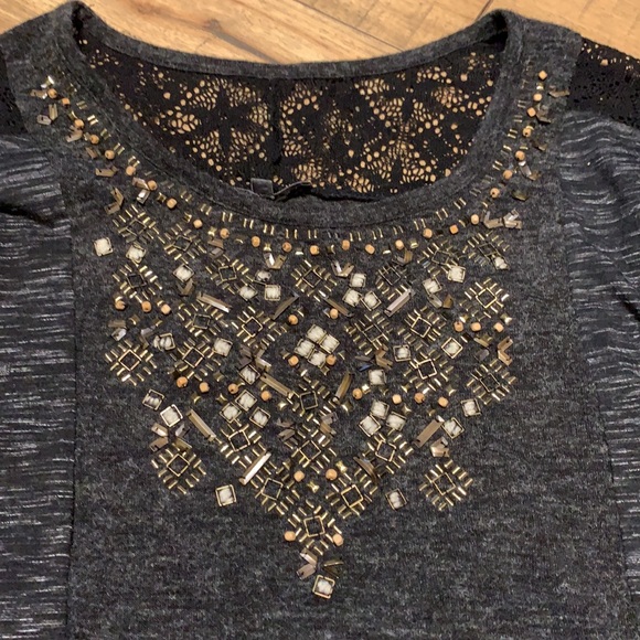 Miss Me dark grey sweater medium - Picture 3 of 12